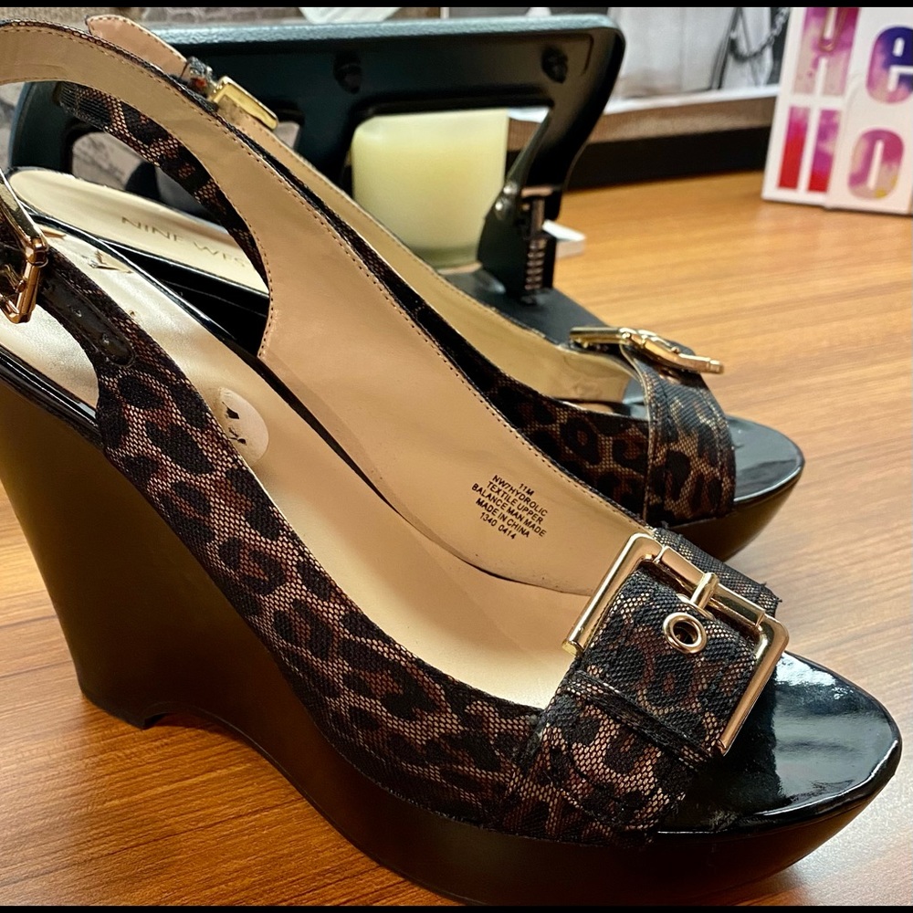 Nine West Leopard Wedge